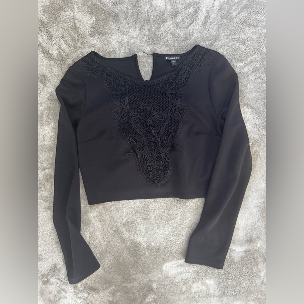 Express Black Lace Accent Women's Shorts